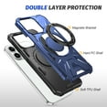 thumbnail image 4 of Allytechgroup for iPhone 15 Hybrid Durable Protective Case with 360 Degree Rotatable Ring Stand Holder, Fit Magnetic Car Mount Wireless Charging, Hard PC Back Cover Shockproof Case, Blue, 4 of 8