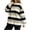 Black, variant on Women's Pajamas Relaxed Fit Striped Long Sleeve Crew Neck Pullover Top