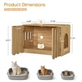 thumbnail image 4 of Wirrytor Wave Panel Cat Litter Box Enclosure, Modern Hidden Litter Box with Side Hooks, Multi-Use Cat Washroom Furniture for Living Room, Natural, 4 of 13