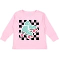 thumbnail image 3 of Inktastic Retro Skating Roller Skates Checkered Girls Long Sleeve Toddler T-Shirt, 3 of 5