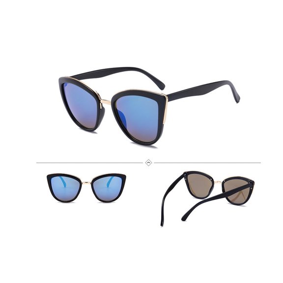Womens Cat Eye Sunglasses UV400 Protection AC Lenses Stylish Plastic Frames Dazzling Color Fashionable Eye Wear