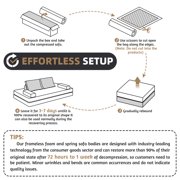 King Size Futon Sofa Bed, Boneless Foldable Couch Bed, Fuffy Chenille Fabric Sofa, Chaise Lounge, Multi-Functional DIY Modern Upholstered Deep Seat Couch for Living Room & Office(Light Grey)