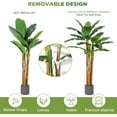 thumbnail image 6 of Artificial Banana Tree, 6 ft Faux Banana Tree with Grey Planter, Artificial Plants with 21 Faux Banana Leaves Plant for Home Office Decor, 6 of 7