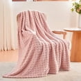 thumbnail image 6 of Super Soft King Blanket Pink Premium Silky Flannel Fleece 3D Waffle Checkered Lightweight Bed Blanket All Season Use (Pink, King(90"x110")), 6 of 6