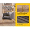 thumbnail image 6 of SEYNAR Oversized Glam Velvet Pumpkin Barrel Accent Chair,Modern Upholstered Cream Side Sofa Armchair for Living Room,Vanity (Grey), 6 of 14
