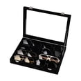 thumbnail image 1 of Organizador de gafas de sol Frebeauty, bandeja de terciopelo con 8 ranuras y tapa transparente, 1 of 4