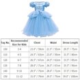 thumbnail image 4 of IBTOM CASTLE Girls Cinderella Princess Fancy Dress up Fairy Tale Halloween Carnival Cosplay Flower Ruffle Tulle Tutu Birthday Party Dress for Photo Shoot 6-7 Years Blue, 4 of 8