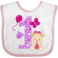 thumbnail image 3 of Inktastic First Birthday with Cute Puppy and Butterflies Boys or Girls Baby Bib, 3 of 4