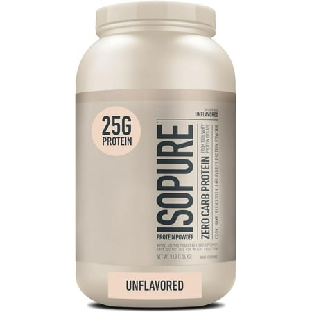 Isopure Unflavored Protein, 25g Whey Isolate, Zero Carb & Keto Friendly, 47 Servings, 3 Pounds (Packaging May Vary)