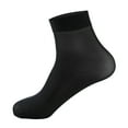 thumbnail image 2 of TANGNADE Crew Socks for Men Spring And Summer Striped Men's Silk Stockings Thin Breathable Odor Proof Mid Tube Silky Ice Socks Black, 2 of 3