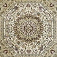 thumbnail image 6 of Emma + Oliver Ultra Soft 7'x7' Octagon Olefin Accent Rug with Traditional Multicolor Medallion Design in Ivory with Natural Jute Backing, 6 of 6