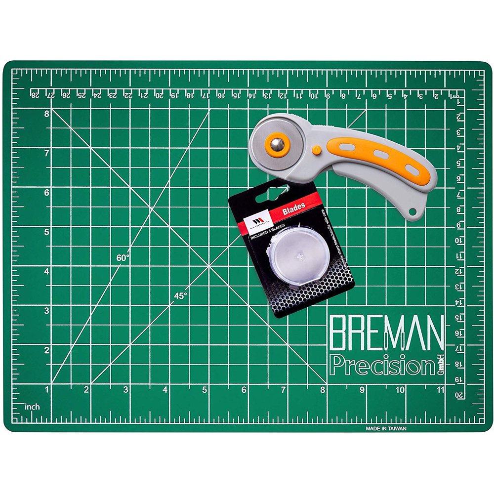 W.A. Portman Rotary Cutter and 9x12 Inch Self Healing Cutting Mat, 45mm