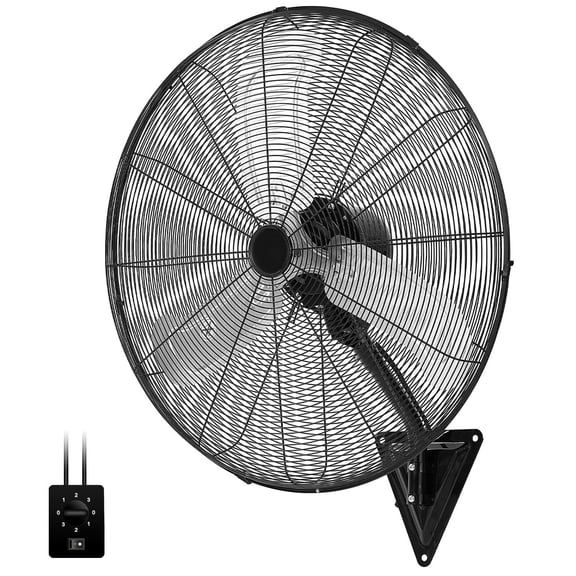 20 inch Wall Fan 6000CFM Airflow,Heavy Duty Wall Mount Fan with 3 Speed Settings & 120 °Oscillation for Home, Garage and Warehouse Indoor Outdoor Cooling