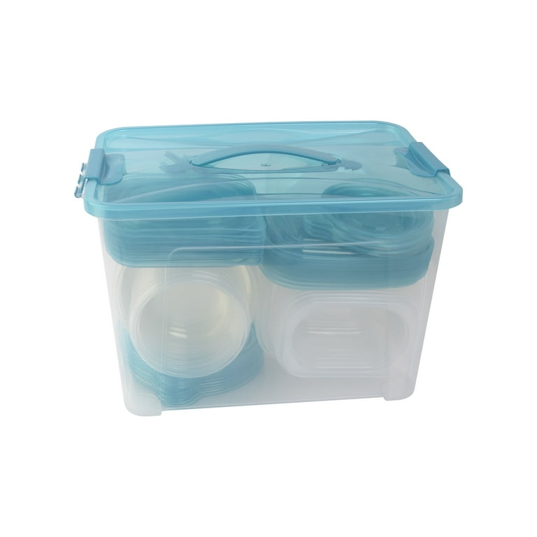 Mainstays 92 Piece Plastic Food Storage Container Set, Clear