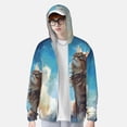 thumbnail image 2 of Fotbe Blue Sky Winged Cat Chaqueta con Protección Solar UPF 50+ para Hombre y Mujer, Camisa con Capucha y Bolsillos-Large, 2 of 7