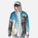 thumbnail image 2 of Balery Blue Sky Winged Cat Sudadera ligera de manga larga con capucha y protección solar UPF 50+ para hombre y mujer, ideal para pesca y running-X-Large, 2 of 7