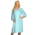 thumbnail image 2 of Women's Shadowline 77280 Petals Embroidered Yoke Coat (Turquoise M), 2 of 10