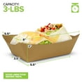 thumbnail image 3 of 250 Pack 3-Lb Brown Kraft Paper Food Trays, Extra Large Disposable Concession Tray, Serving Boats for Party Snacks, Taco Bar, Seafood, Nachos Plates, BBQ carneval picnic birthday party, 3 of 7