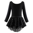 thumbnail image 4 of WIBACKER 3-12Y Girls Ballet Leotards Toddler Long Sleeve Crisscross Back Dance Dress Outfit with Removable Shiny Skirt Combo, 4 of 12