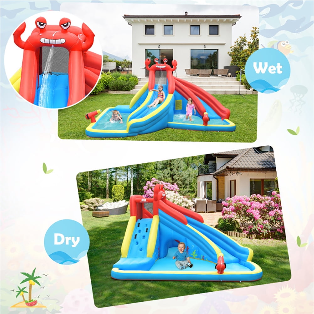 Aimee Lii Inflatable Bounce House Water Dual Slide without Blower, Playhouse for Kids Outdoor Aimee Lii Inflatable Bounce House Water Dual Slide without Blower, Playhouse for Kids Outdoor