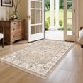 thumbnail image 5 of 3x5 Living Room Area Rugs: Vintage Washable Non-slip Rug For Bedroom Dining Soft Carpet Kitchen Home Office Durable & Easy-clean Design Homes With Cats Dogs(3x5 Beige), 5 of 8