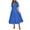 Blue, variant on Womens Summer Maxi Dresses Deep V Neck Short Sleeve Long Dress Tunic A Line Dress Ruffle Boho Flowy Beach Dresses