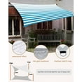 thumbnail image 5 of Sun Shade Sail 8x10Ft Blue Stripe Gradient Uv Block Sunshade Canopy Outdoor Shade Cover Rectangle Shade Cloth For Patio Garden Yard Deck Pergola, 5 of 6