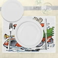 thumbnail image 3 of Ambesonne Christmas Place Mats Set of 4, Reindeer in Red Car, Standard Size, White Red Green, 3 of 6