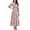 #546-Pink, variant on Warop Women's Summer Maxi Dresses Boho Vacation Sundress Wrap V Neck Floral Ruffle Sleeve Fitted Waist A-Line Long Dress