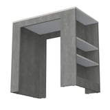 Harlan Kitchen Island With 3 Shelves - Black & Ibiza Marble Top, Counter-Height Dining Table