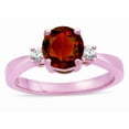 thumbnail image 3 of Star K � 3 Three Stone Round Genuine Garnet Classic Engagement Promise Ring, 3 of 9