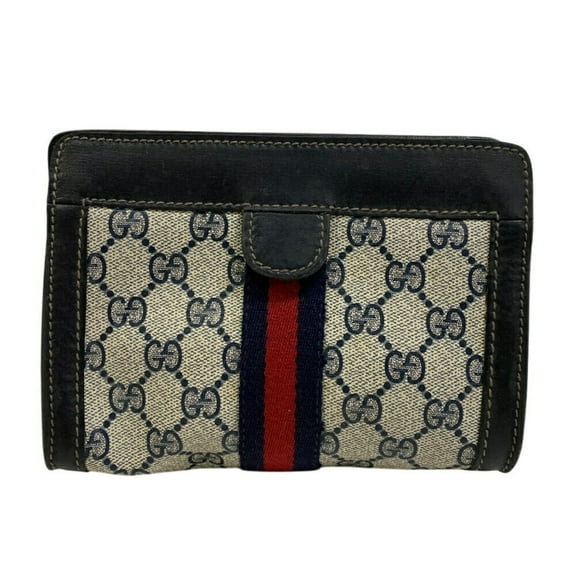 Pre-Owned GUCCI Gucci Style Perfume Sherry Pouch Navy (Fair)