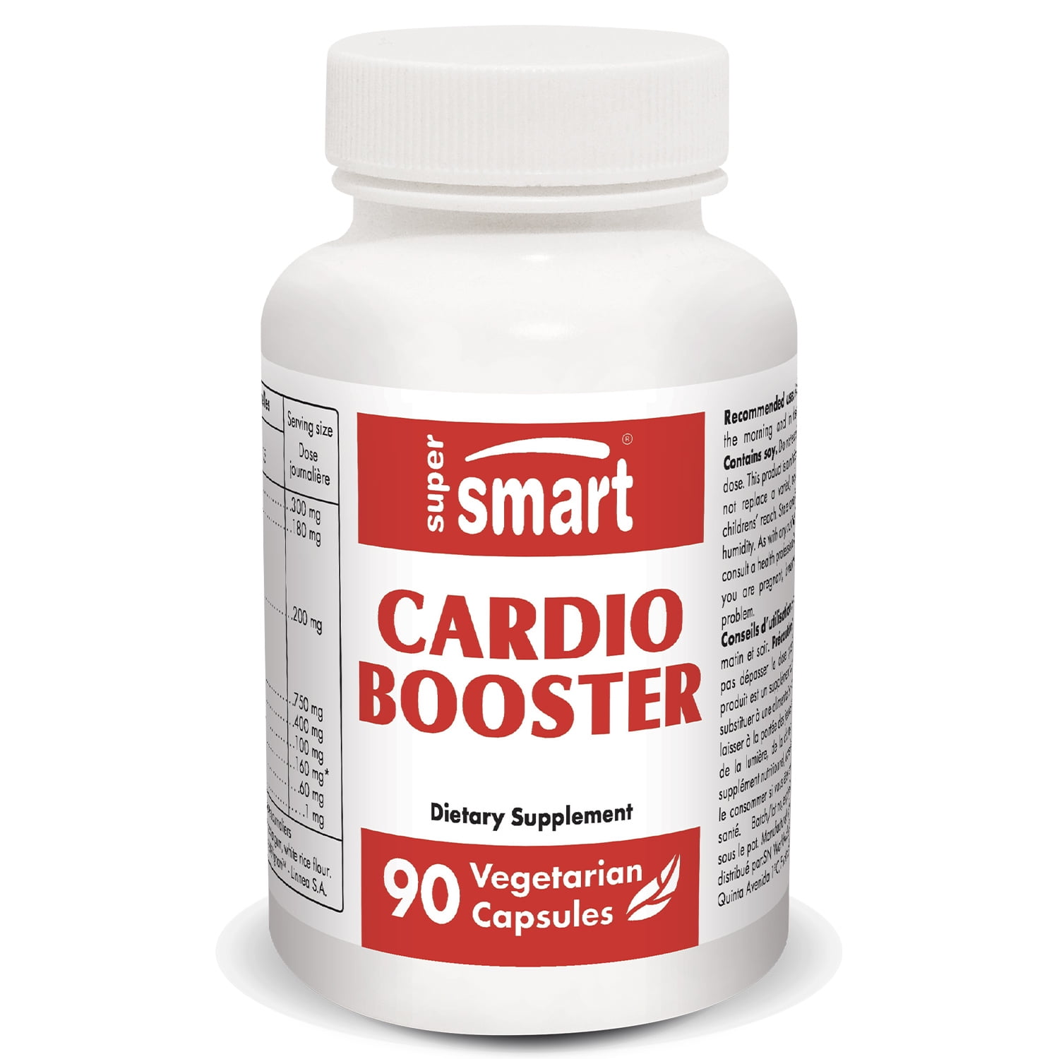 Supersmart - Cardio Booster - with CoQ10, Taurine & Magnesium Citrate - Cardiovascular Health Supplement | Non-GMO & Gluten Free - 90 Vegetarian Capsules