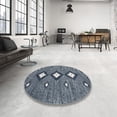 thumbnail image 3 of Ahgly Company Indoor Rectangle Contemporary Columbia Blue Abstract Area Rugs, 5' x 8', 3 of 6