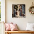 thumbnail image 6 of Canvas Wall Art, Christmas Framed Canvas Prints for Living Room Bathroom, Barn Snowman Xmas Wreath Wooden Farmhouse Gallery Wrapped Wall Decor for Home Office, Gifts, 12"x12" Ship Next Day, 6 of 9
