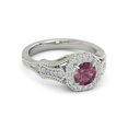 thumbnail image 6 of HeartsAndYou 3ct Round Cut Natural Pink Ruby & Moissanite Stylish Ring 14k SOLID White Gold, 6 of 9