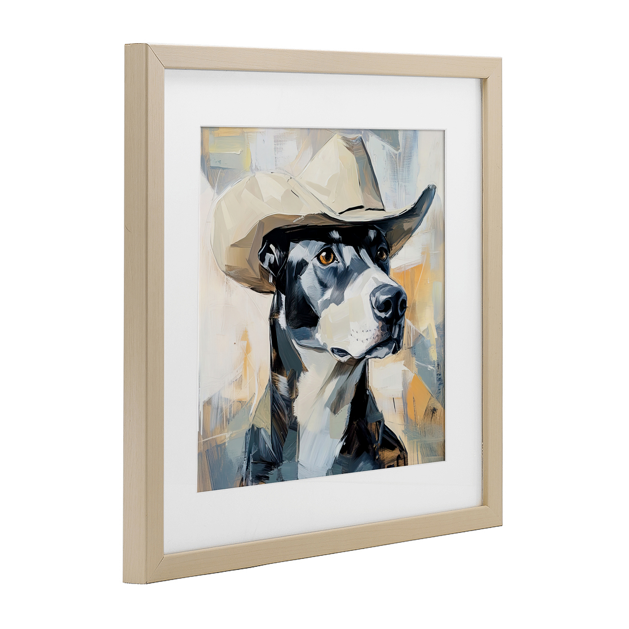 Stupell Industries Deputy Dog Cowboy Hat Birch Framed Print Under Glass, design by Tina LeCour