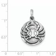 thumbnail image 2 of Beautiful Sterling Silver Polished Antique Finish Cancer Horoscope Pendant, 2 of 2