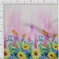 thumbnail image 1 of oneOone Organic Cotton Voile Fabric Leaves & Sunflower Panel Printed Craft Fabric BTY 42 Inch Wide, 1 of 3