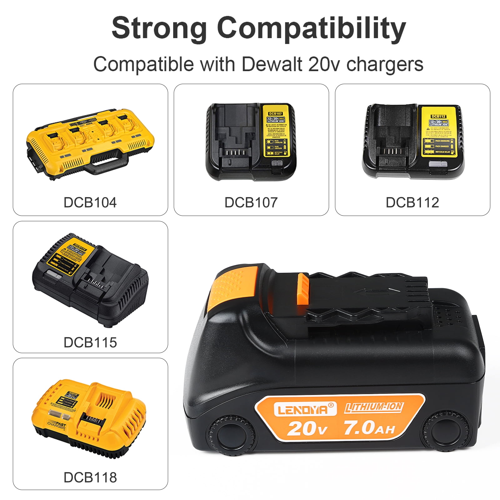Abeden 4 Pack 20V 7.0Ah Battery Replacement for 20V Max Battery