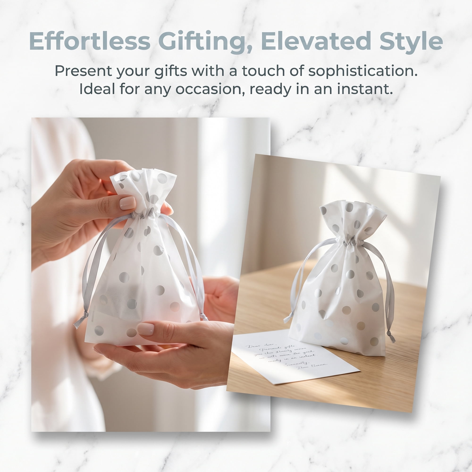 Unique Bargains 10Pcs Multi-Purpose Waterproof Gift Bags with Handles Gray 4.7" x 6.7"