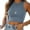 Light Blue, variant on Sexy Casual Women's Sleeveless Solid Round Neck Tops Ladies Blouse Crop Vest