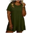 thumbnail image 3 of Horkkom Plus Size Dresses for Women Summer Short Sleeve Mini Dresses Solid Color Beach Sundresses XXL, 3 of 8