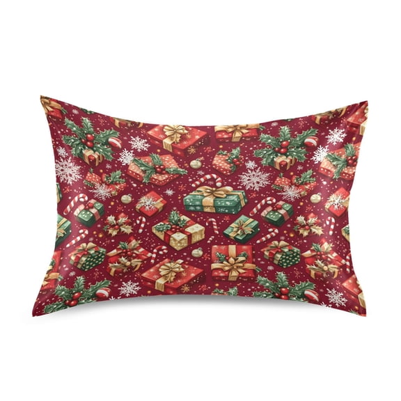 Ryvnso Satin Pillowcase Christmas Candy Snowflake Pillow Cases Standard Size 26x20in