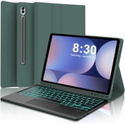 Tab S10+/S9 FE+ 12.4" Detachable Keyboard Folio, 7 Color Backlit with Trackpad & S Pen Slot