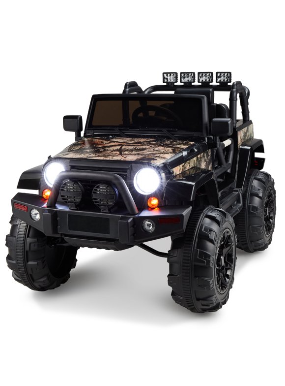 Best Choice Products 12V Kids Ride On Truck Car w/ Remote Control, Spring Suspension, Bluetooth, LED Lights - Camouflage