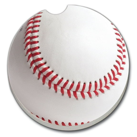 CounterArt "Baseball" 1 Pack Absorbent Stone Coaster for Vehicle Cup Holder 2.6 Diameter
