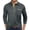 Grey, variant on Mens Polo Shirt Cotton Slim Fit Long Sleeve Contrast Collar Casual Button Down with Pocket Fall Winter Shirts for Men