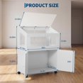 thumbnail image 2 of Mteryoing Large Hamster Cage with Storage Cabinet & Acrylic Viewing Panels, Small Animal Habitat with Lockable Top for Guinea Pig Hedgehog, White, with Casters, 2 of 7