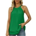 thumbnail image 2 of EGNMCR Camisoles pour Femmes Chemisier pour Femmes Camisoles Été Col Montant Sans Manches Hauts en Chiffon, 2 of 7